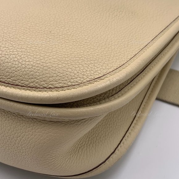 Authentic HERMES Ivory Beige Clemence Evelyne II PM Crossbody Bag - Picture 7 of 16